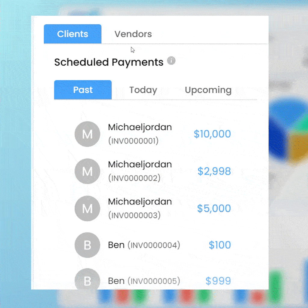 Revenue dashboard showing payment tracking and automated reminders for construction and architecture projects to avoid missed payments.