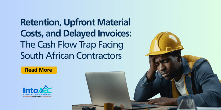 South African contractor stressed over delayed invoices and cash flow problems at a construction site